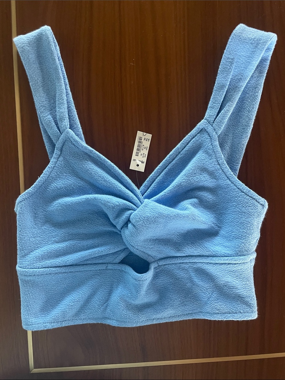 Madewell Light Blue Twist-Front Crop Top